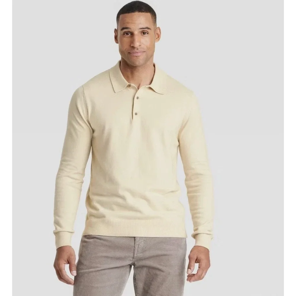 Goodfellow & Co Mens Long‎ Sleeve Tan Sweater Size Large